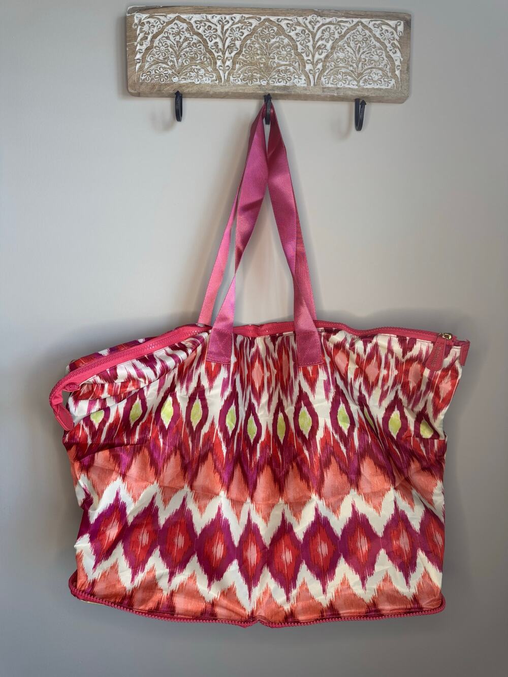 Chico's Be Bold Ikat Print Packable Tote Bag